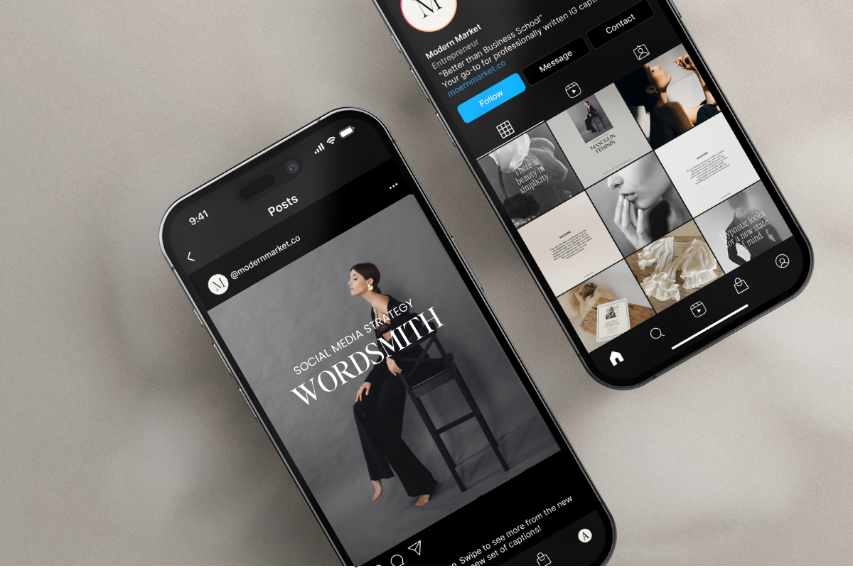 WORDSMITH MEMBERSHIP | Social Media Captions - Modern Market