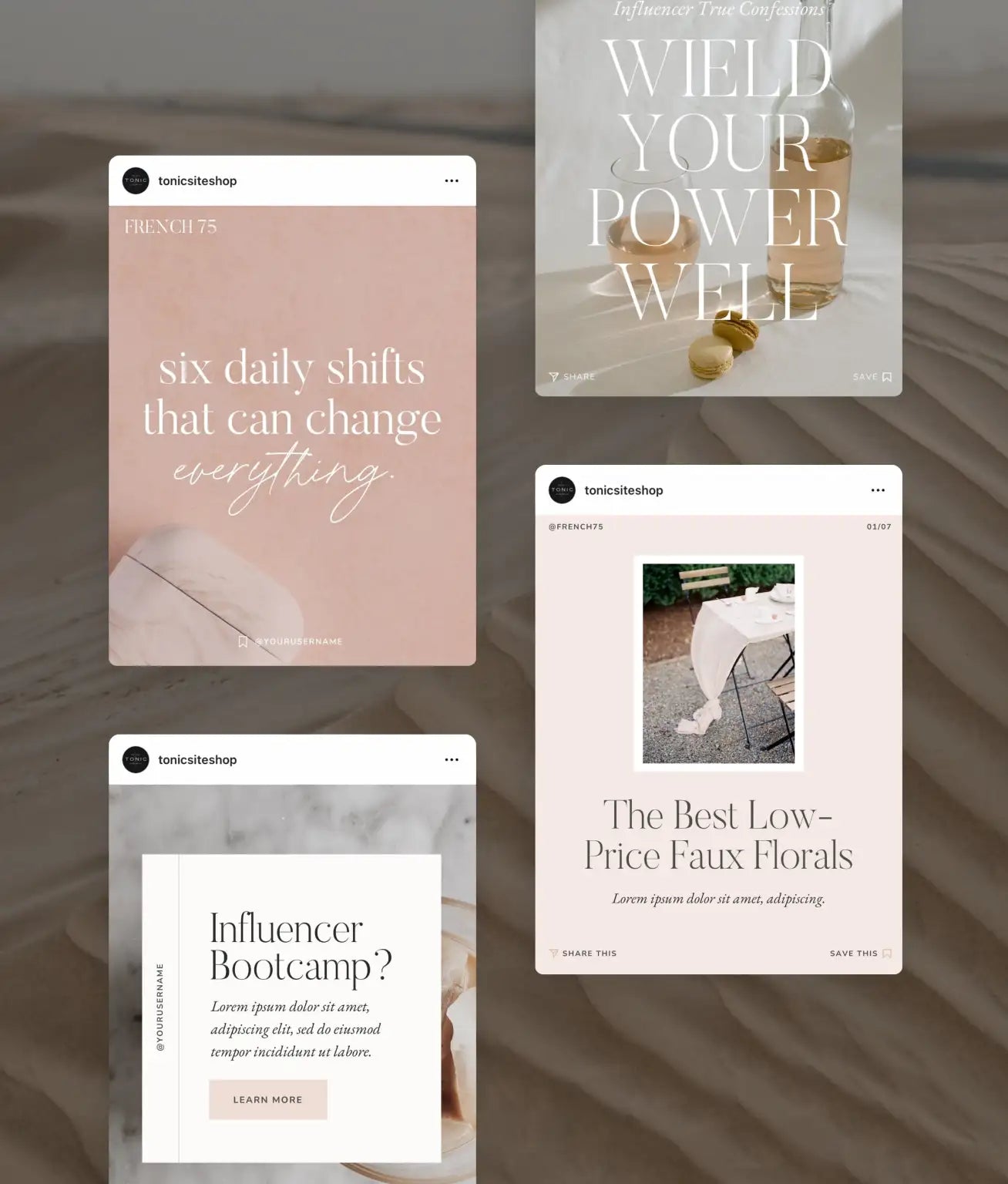 French 75 Social Media Canva Templates - Modern Market