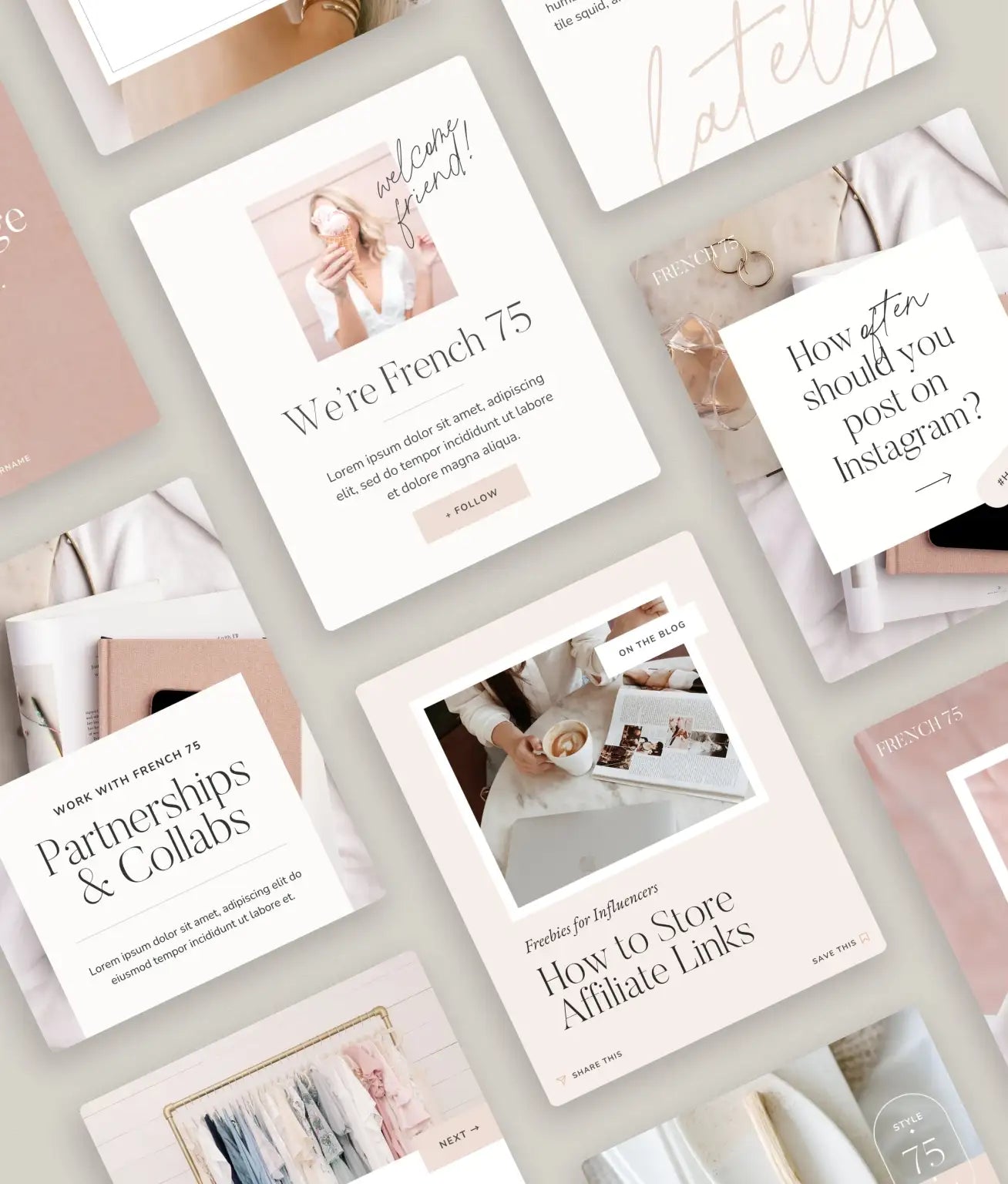French 75 Social Media Canva Templates - Modern Market