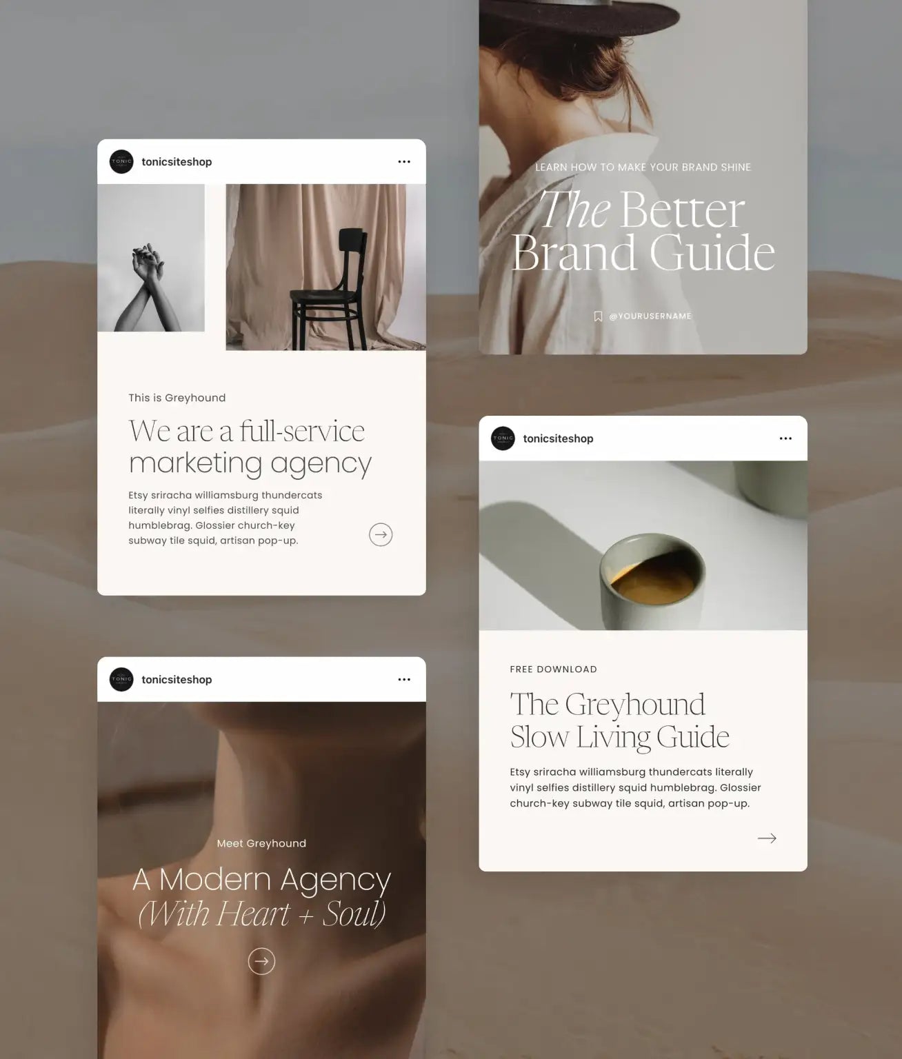 Greyhound Social Media Canva Templates - Modern Market