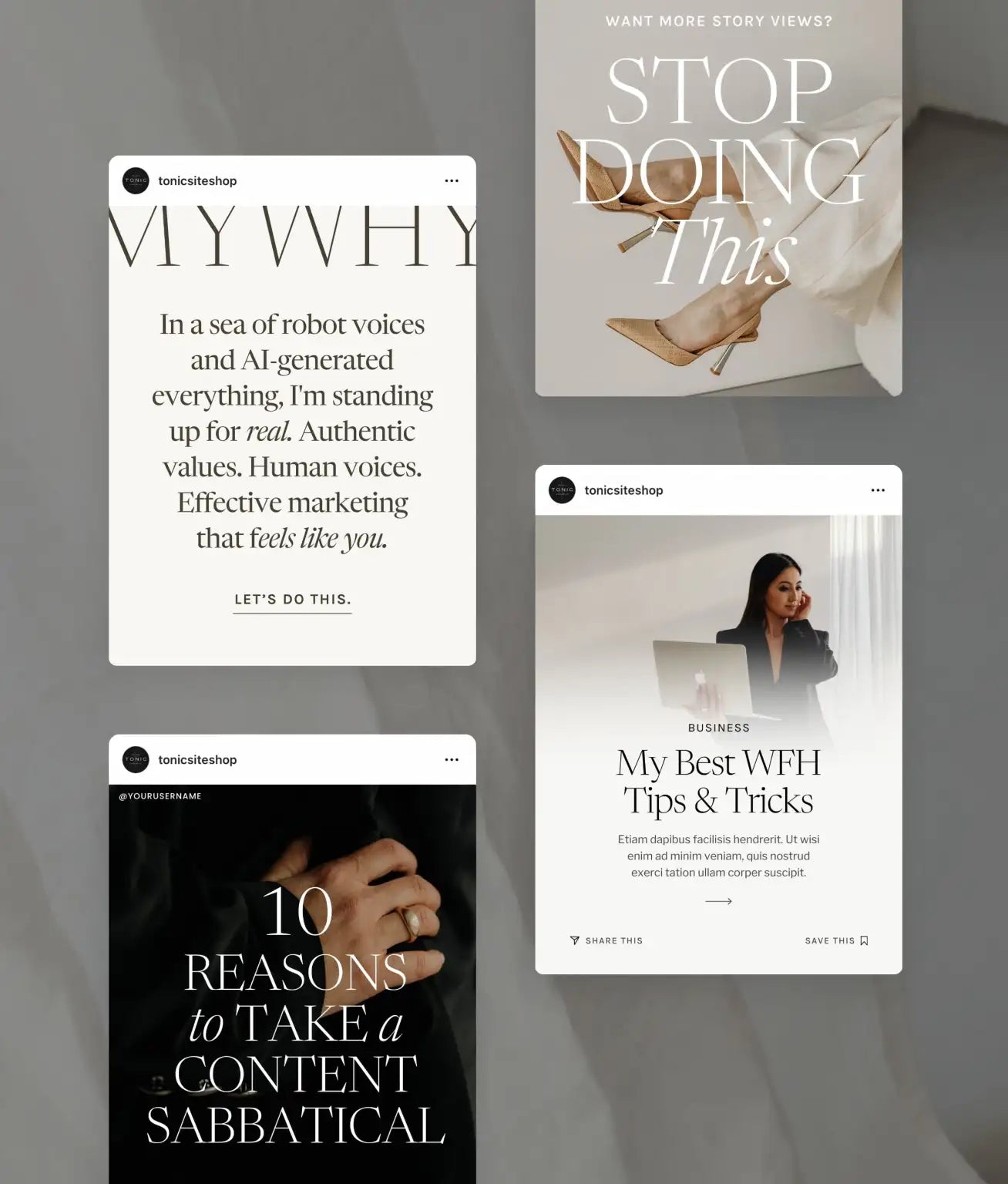 Negroni Social Media Canva Templates - Modern Market