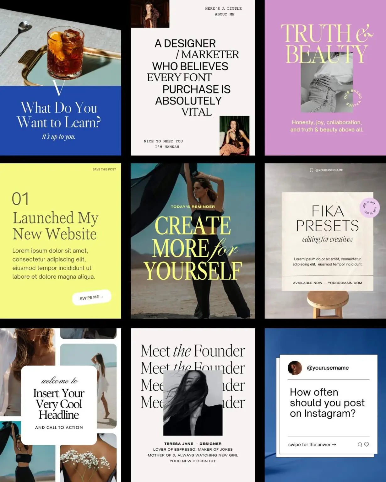 Citrón Canva Content Templates (Batch No. 04) - Modern Market