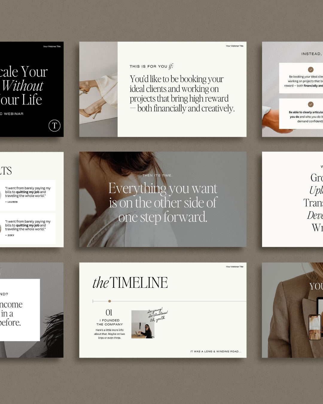 The Webinar + Sales Funnel Canva Slide Deck - Modern Market