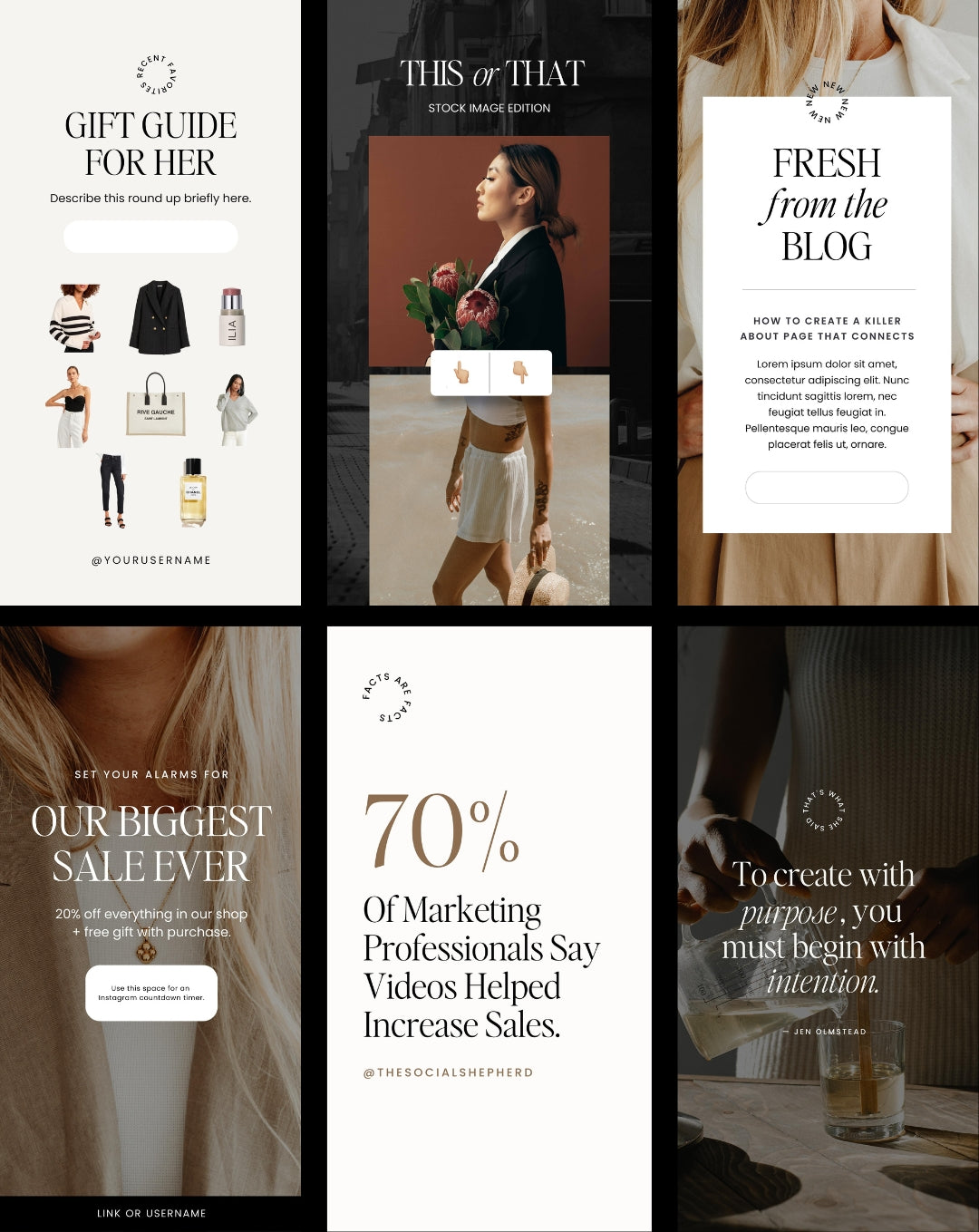 The Canva Stories + Reel Cover Templates - Modern Market